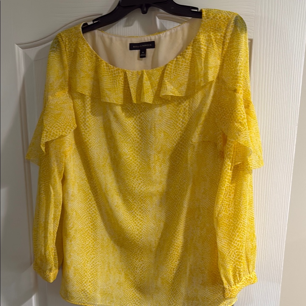 Banana Republic Factory Yellow Ruffled Blouse.  Worn once